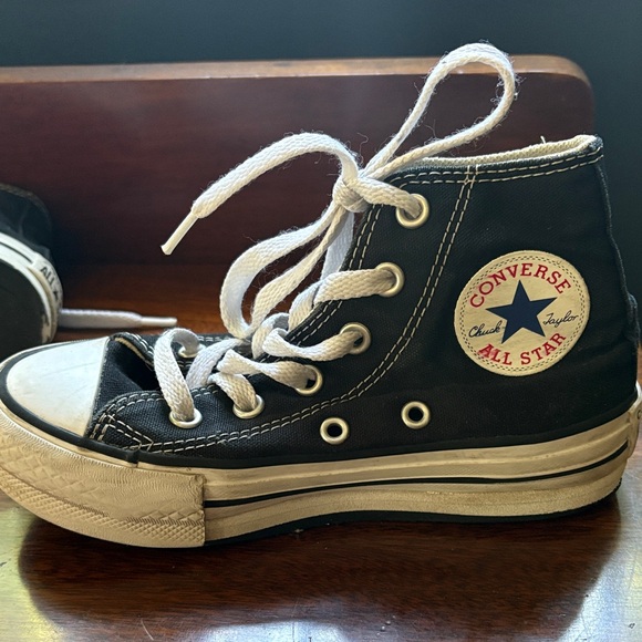 Converse Black and White High Top Sneakers - Picture 6 of 6